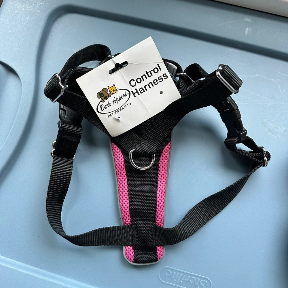 Black and Pink Adjustable Harness for Small Pets